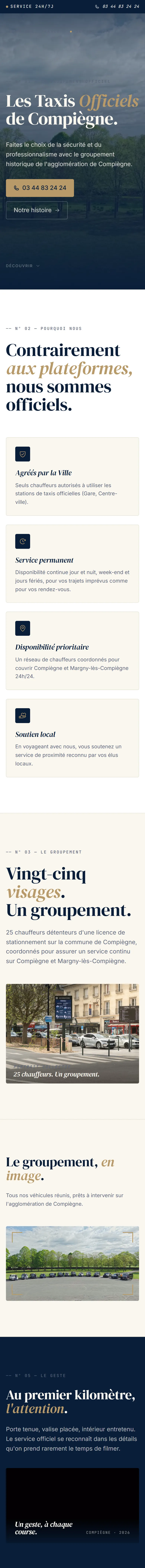 Le site Taxis Compiègne sur téléphone